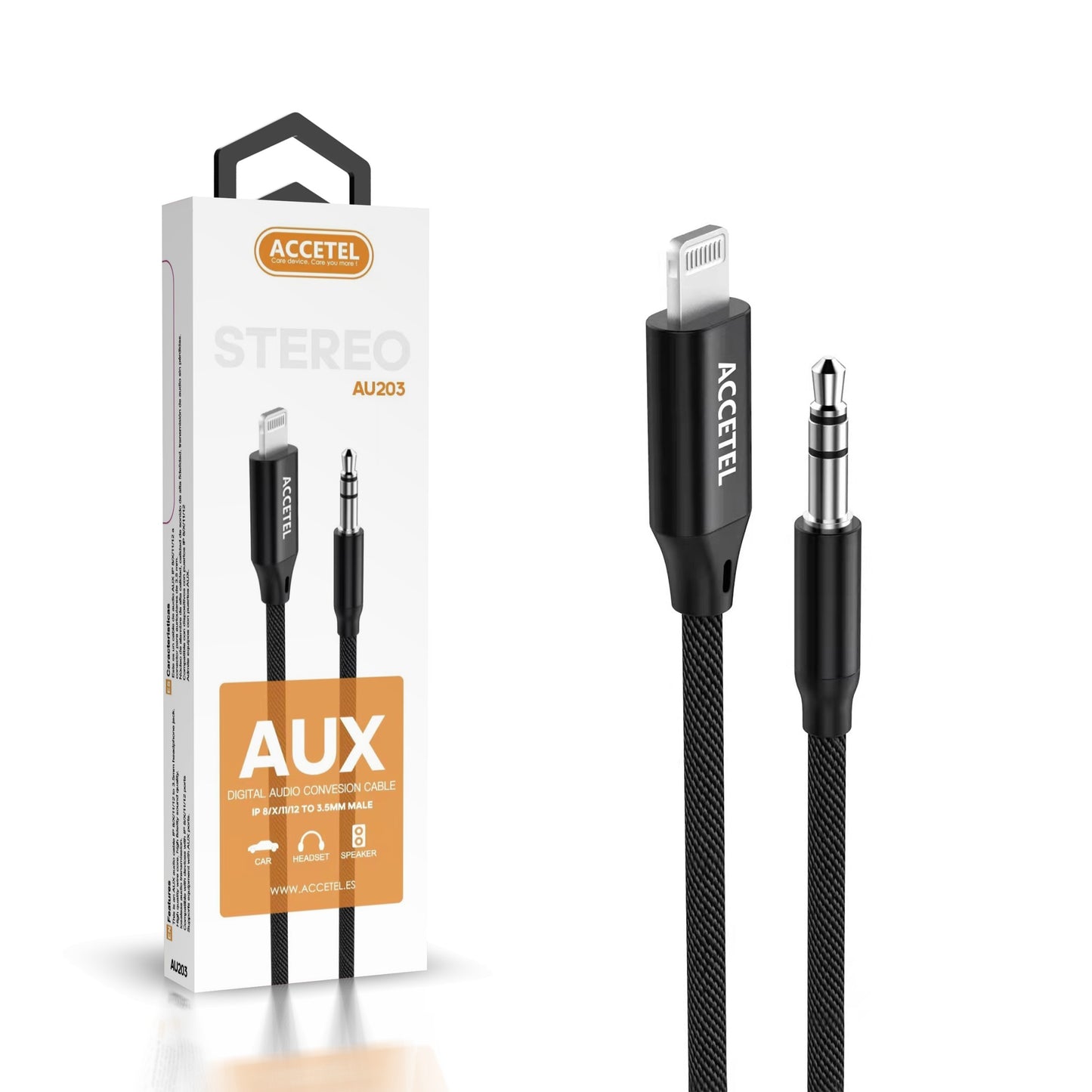 Cabo de Áudio com Conector 3.5mm para Lightning 1M