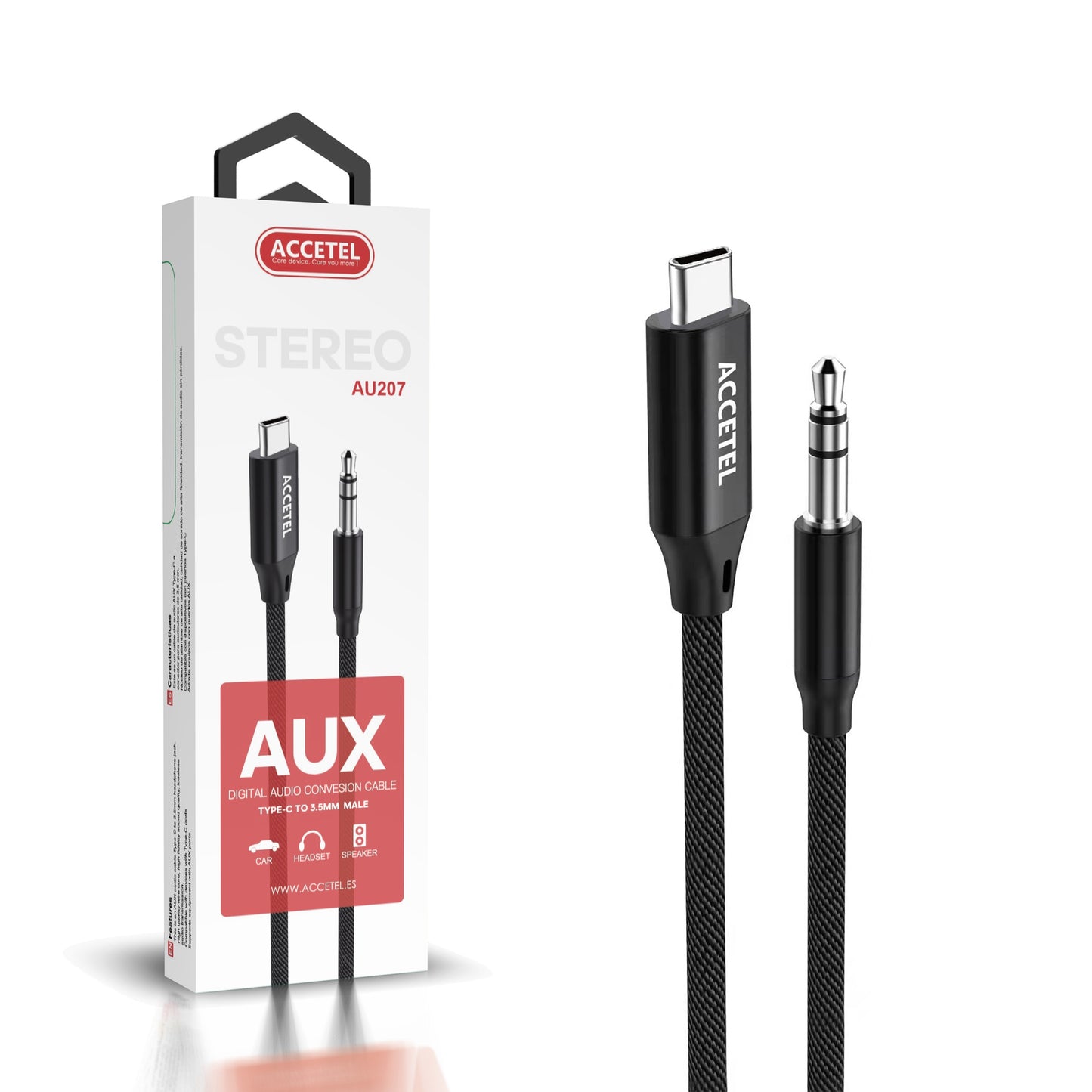 Cabo de Áudio com Conector 3.5mm para Tipo-C 1M