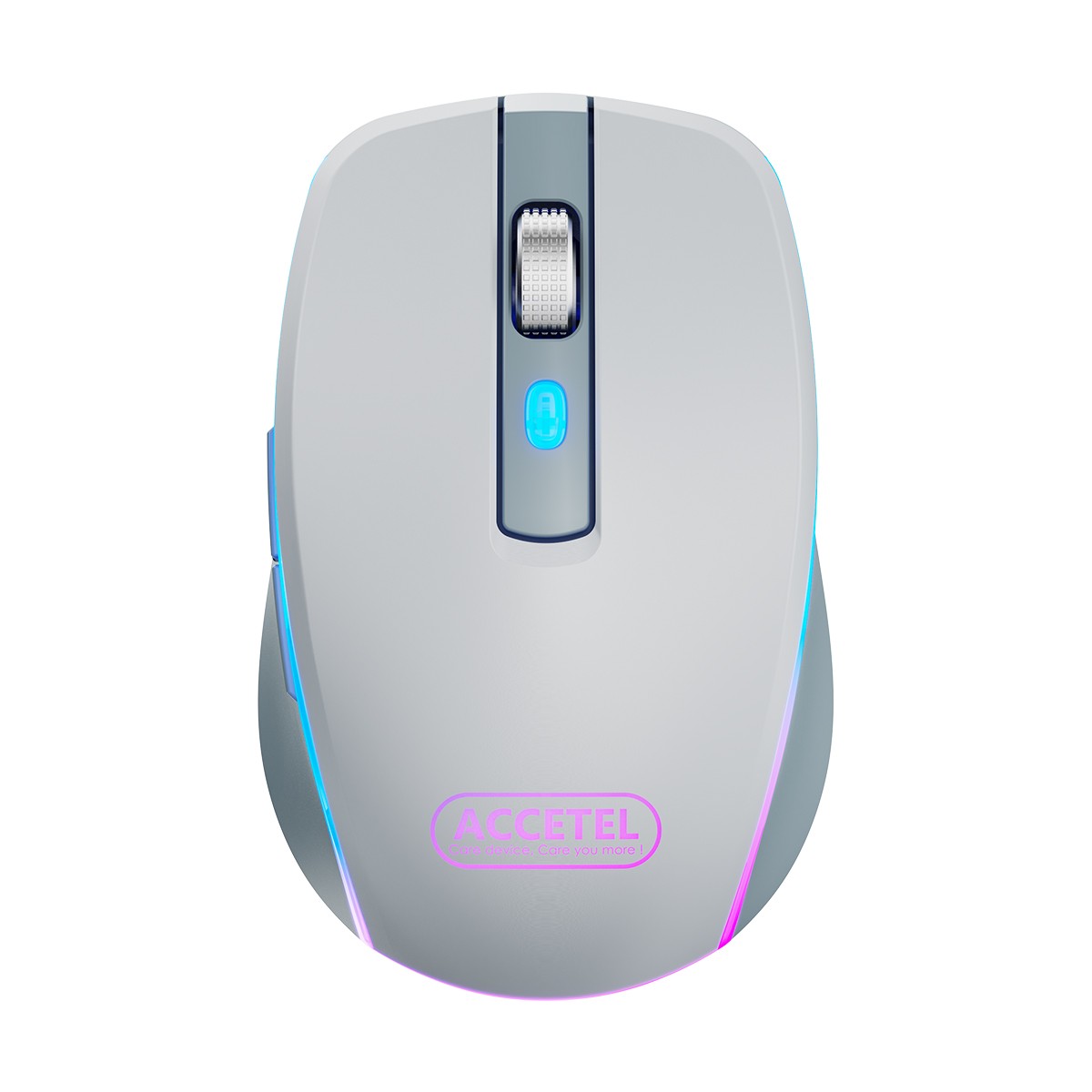Rato Recarregável Sem Fio Bluetooth 5.2 RGB 2.4GHZ 800/1200/1600 DPI - Prata