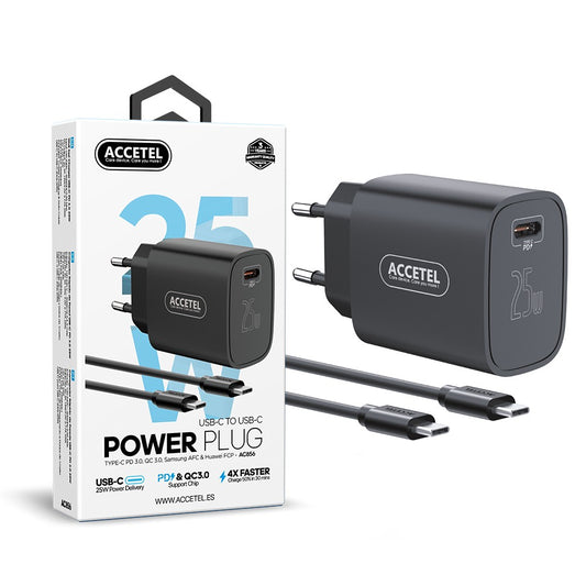 Carregador de Parede Carregamento Rápido PD 25W - Cabo USB-C para USB-C 1M