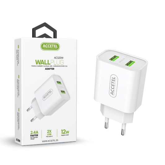 Carregador de Parede 2.4A com Portas USB Duplas