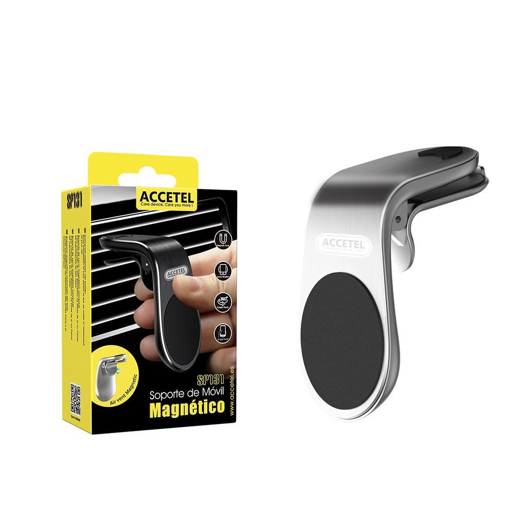 Suporte de Telefone para Carro Saída de Ar com Suporte Magnético - Prata