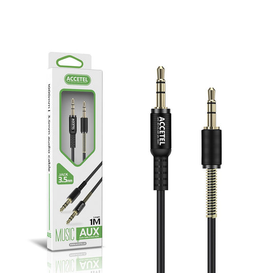 Cabo Auxiliar de áudio 3.5mm M/M - Preto