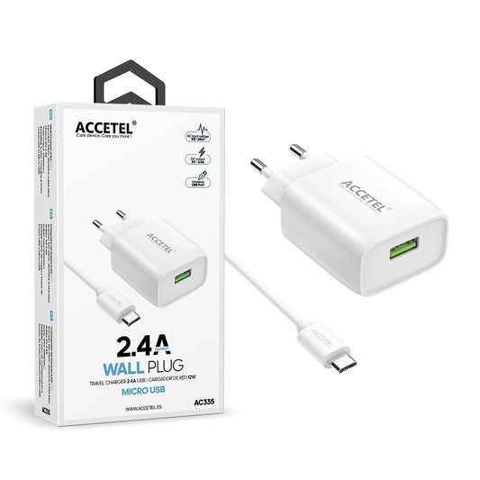 Carregador de Parede USB 2.4A - Cabo Micro USB