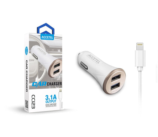 Carregador de Carro USB Duplo 3.1A - Lightning