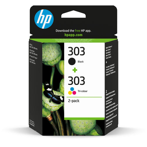 Pack de 2 de cartucho de tinta original HP 303 Negro + Color Preto e Tricolor