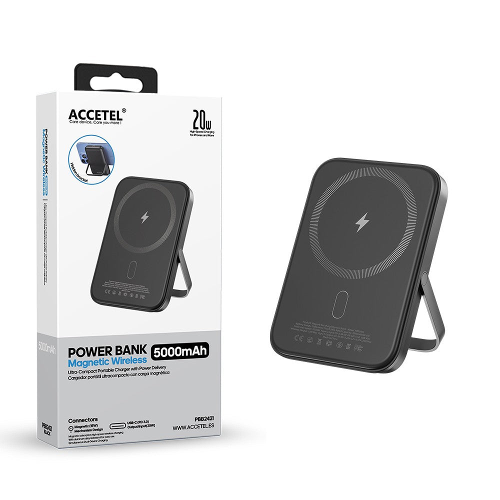 Magsafe Bateria Externa Sem Fio de Carregamento Rápido 5000mAh 20W PD 3.0 - Preto