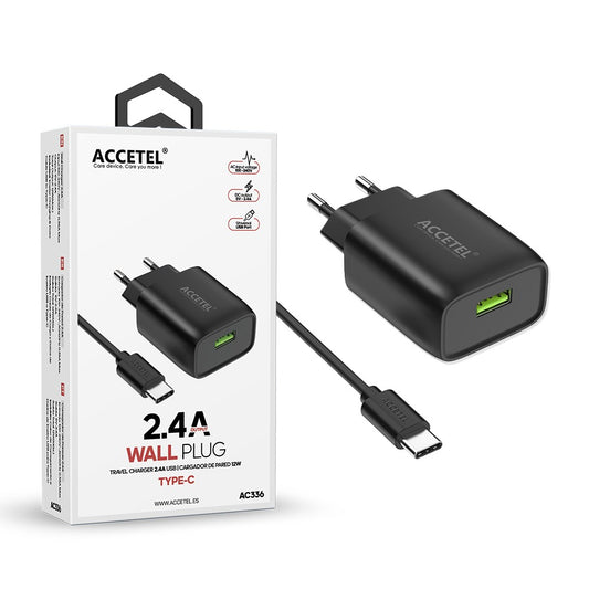 Carregador de Parede USB 2.4A - Cabo Tipo C