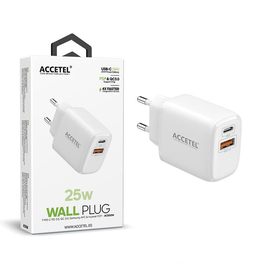 Carregador de Parede Carregamento Rápido QC/PD 3.0 Portas Duplas A+C 25W