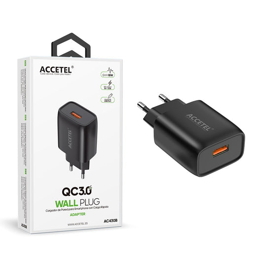 Carregador de Parede Carga Rápida QC3.0 18W Preto