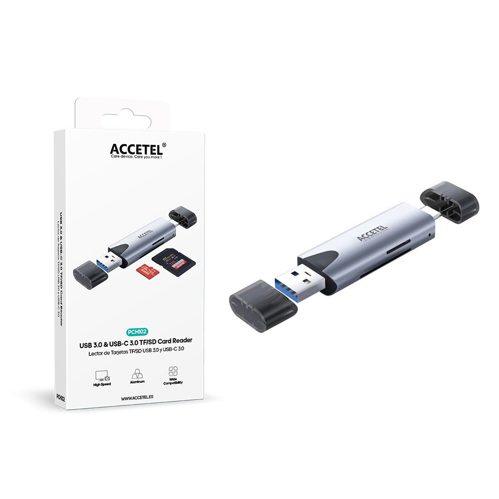 Leitor de Cartões SD/MicroSD com Conectores USB-A e Tipo C