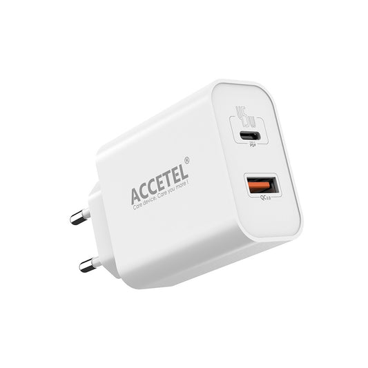 Carregador de Parede GaN 45W de Carga Rápida com Portas USB-C e USB-A