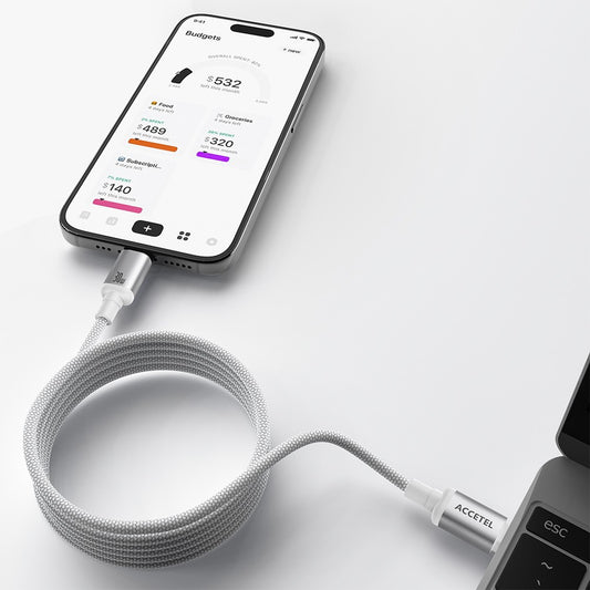 Cabo Magnético Enrolável USB-C para Lightning 30W ? 1 Metro