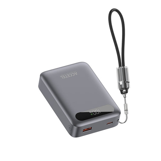 Bateria Externa de Carga Rápida 20000mAh 22,5W PD+QC3.0 com Tela Digital e Cabo USB-C Integrado