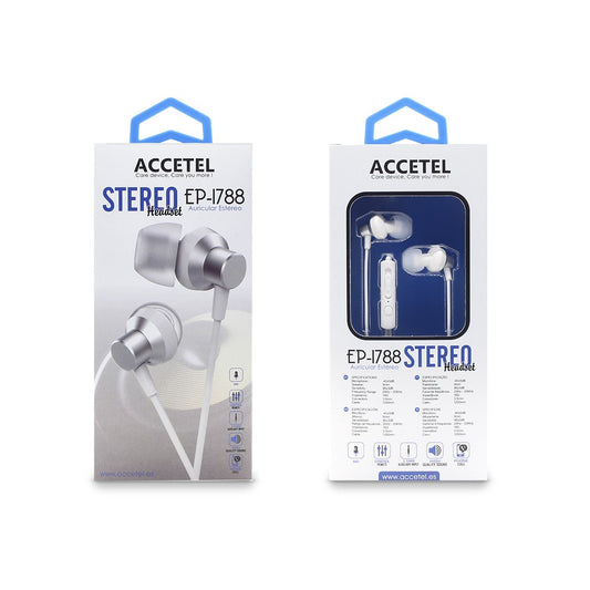 Auscultadores Estéreo 3.5mm com Microfone - Prata