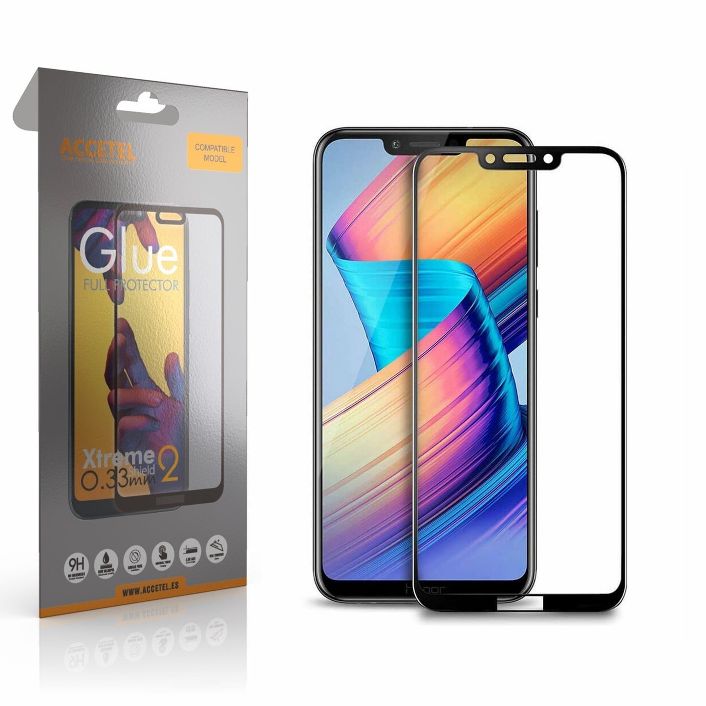 Película de Vidro 2D Full Glue Huawei Honor Play Preto