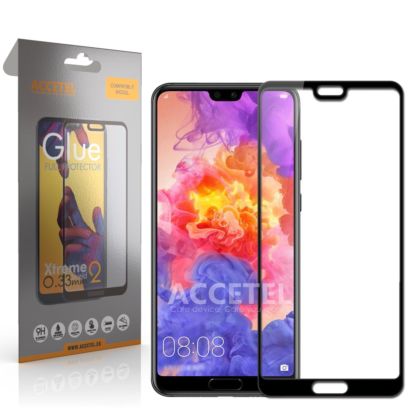 Película de Vidro 2D Full Glue Huawei Preto