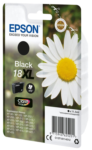 Cartucho de tinta original Epson T1811 (18XL) Preto