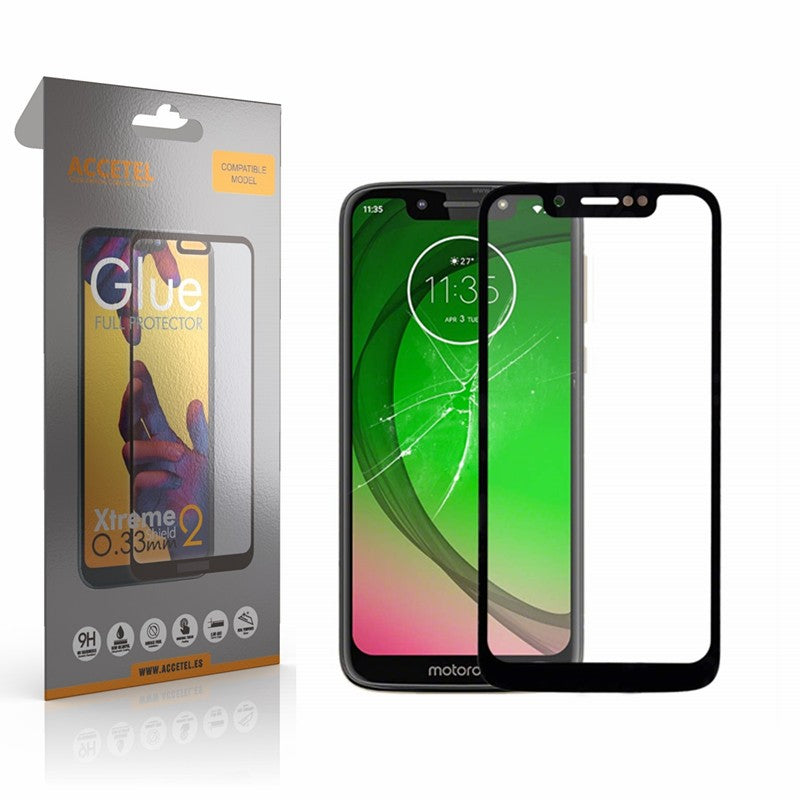 Película de Vidro 2D Full Glue Moto G7 Play Preto