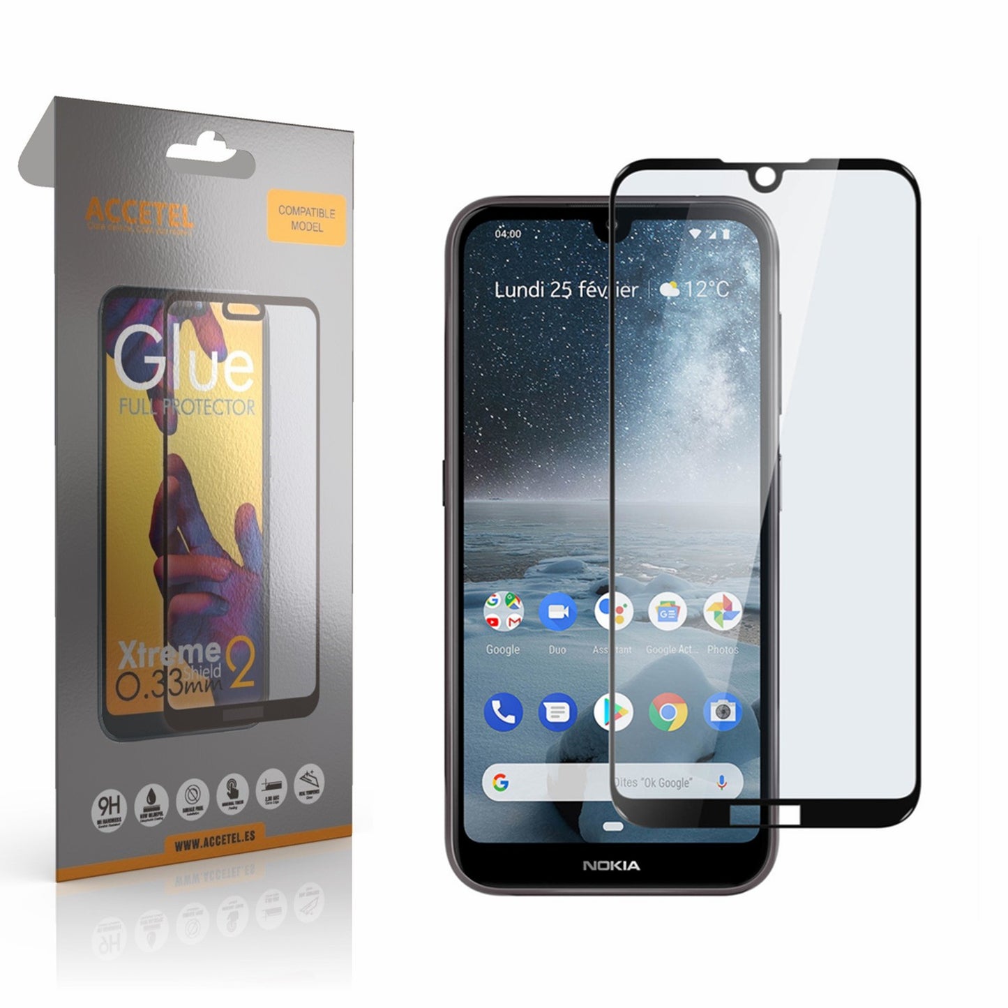Película de Vidro 2D Full Glue Nokia 4.2 Preto