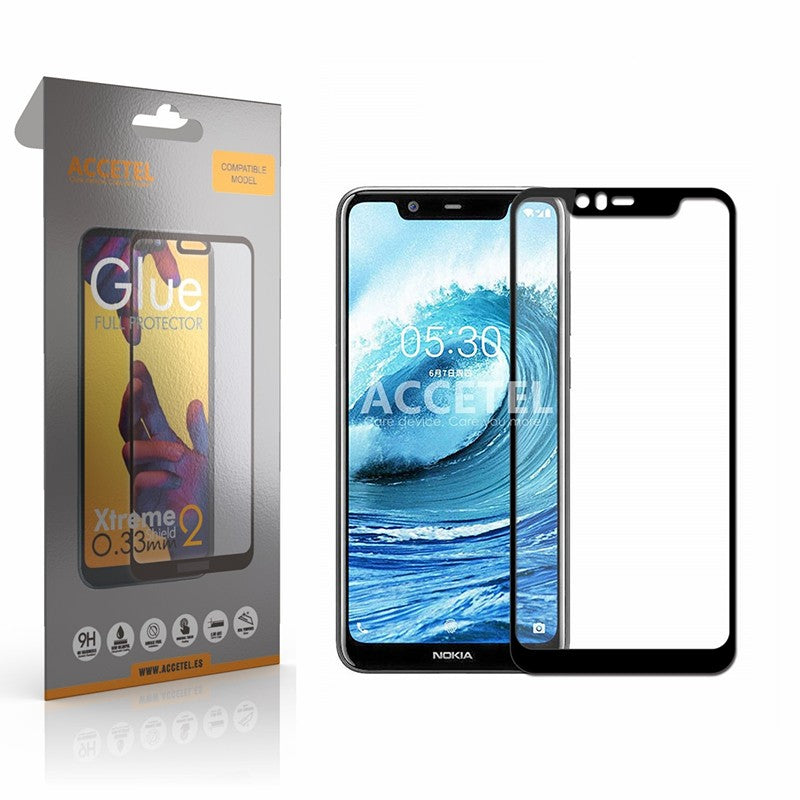 Película de Vidro 2D Full Glue Nokia 5.1 Plus Preto