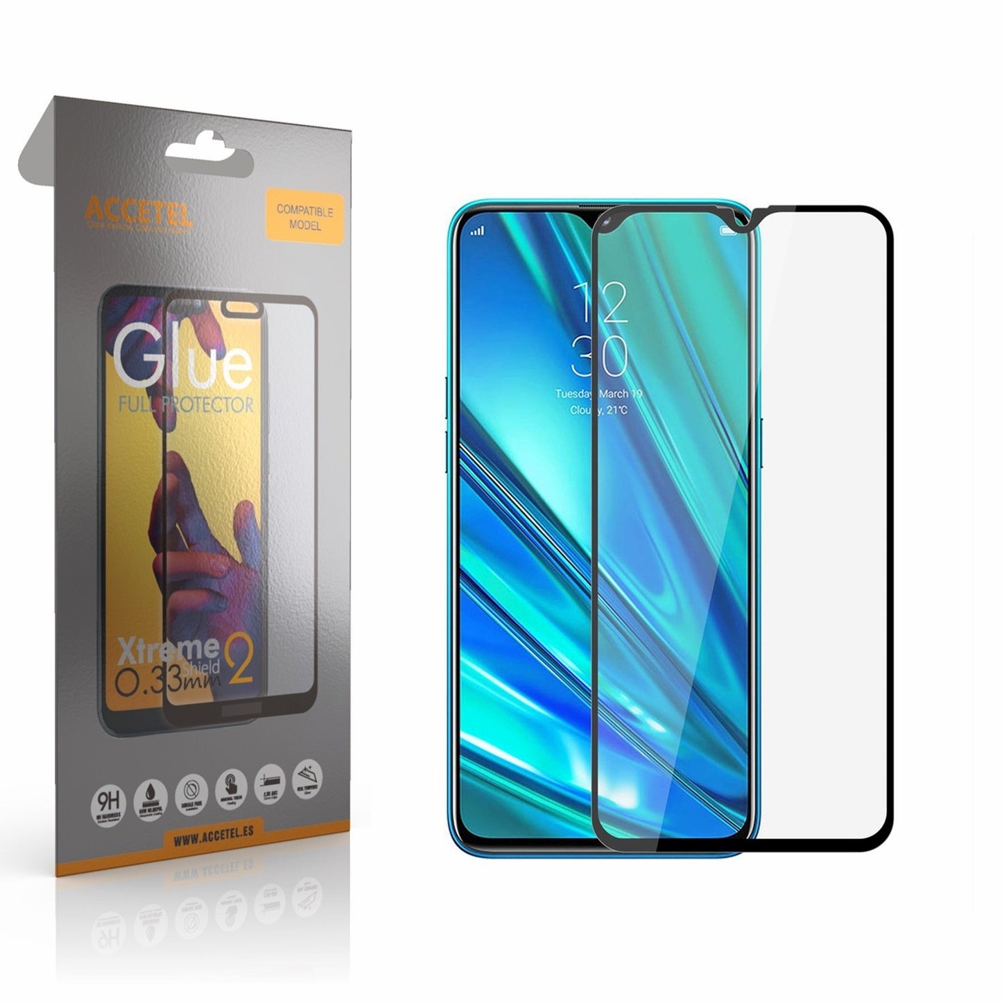 Película de Vidro 2D Full Glue Realme 5 Preto