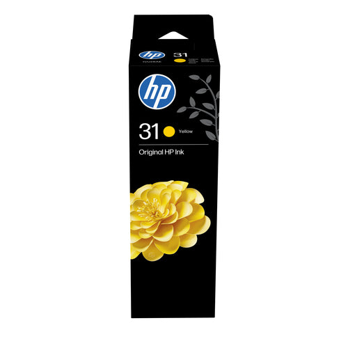 Garrafa de tinta original HP 31 Amarelo