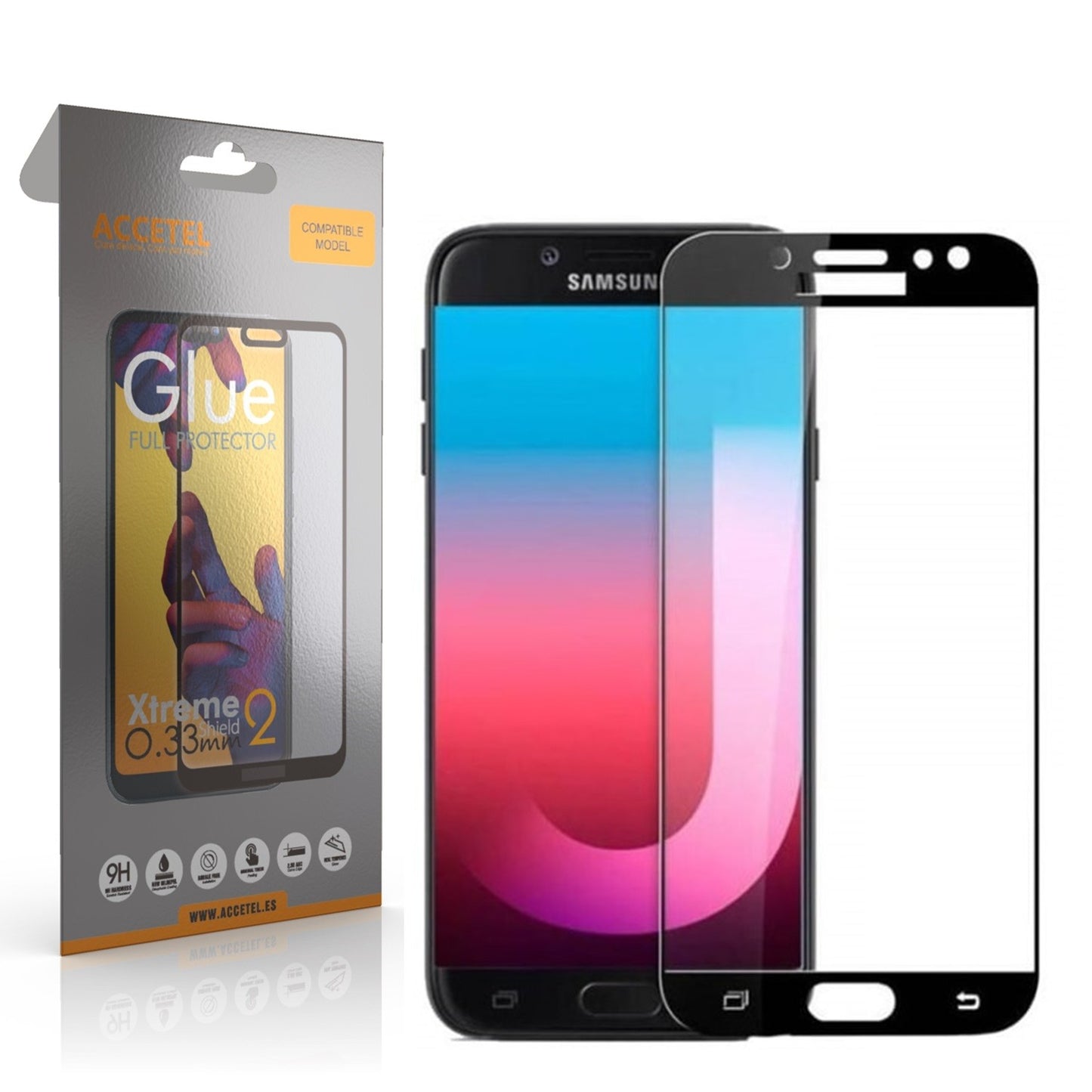 Película de Vidro 2D Full Glue Samsung Galaxy J2 Pro 2018 Preto