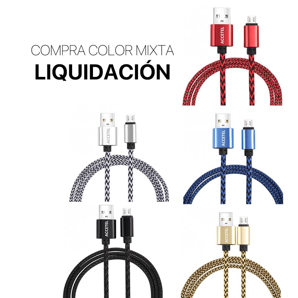Cabo de Dados USB trançado de metal e nylon Micro USB