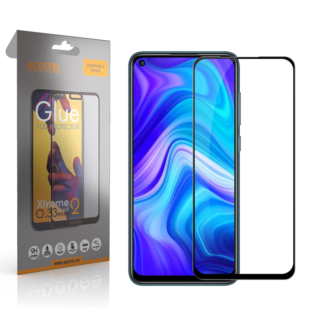 Película de Vidro 2D Full Glue Xiaomi Redmi Note 9 Preto