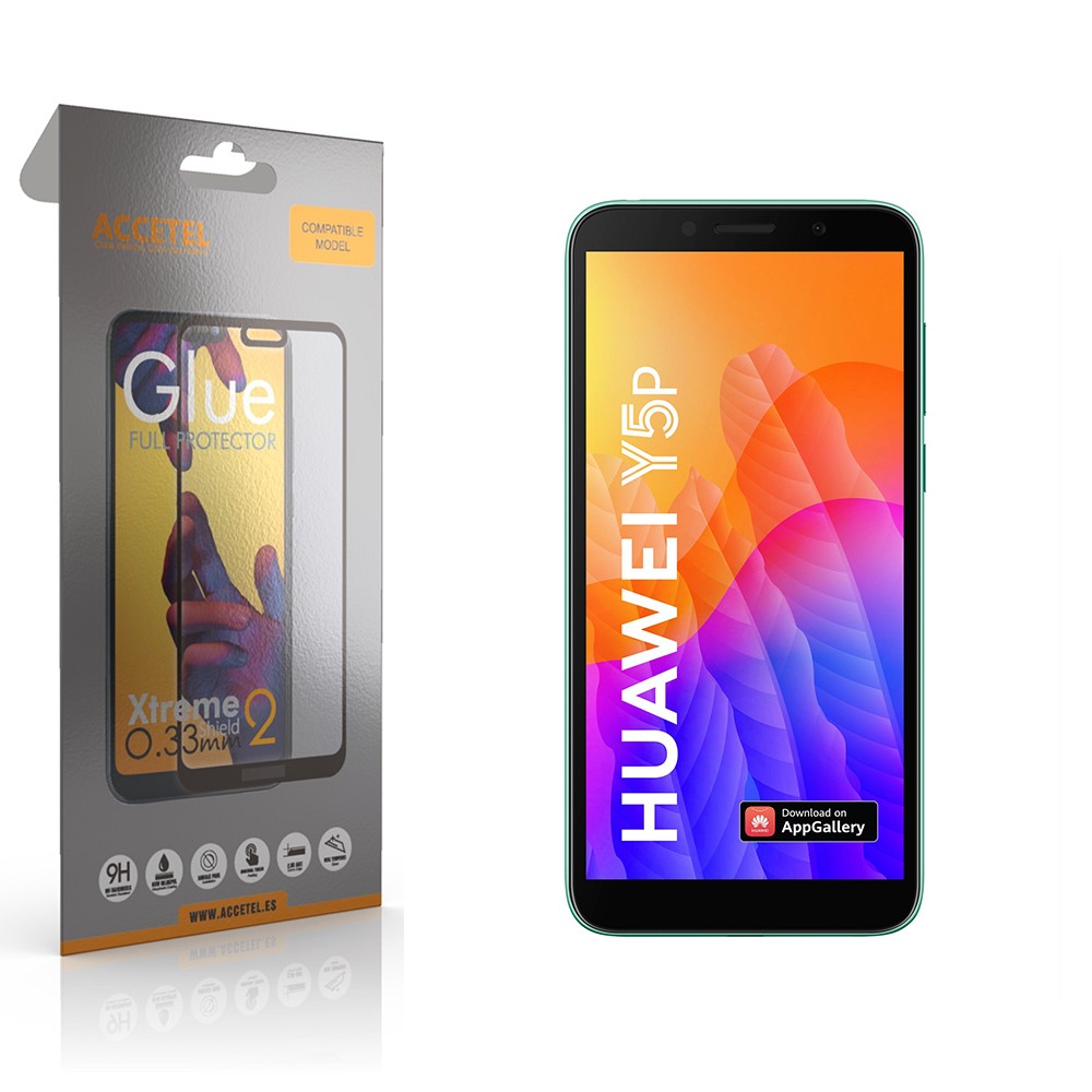 Película de Vidro 2D Full Glue Huawei Y5P Preto