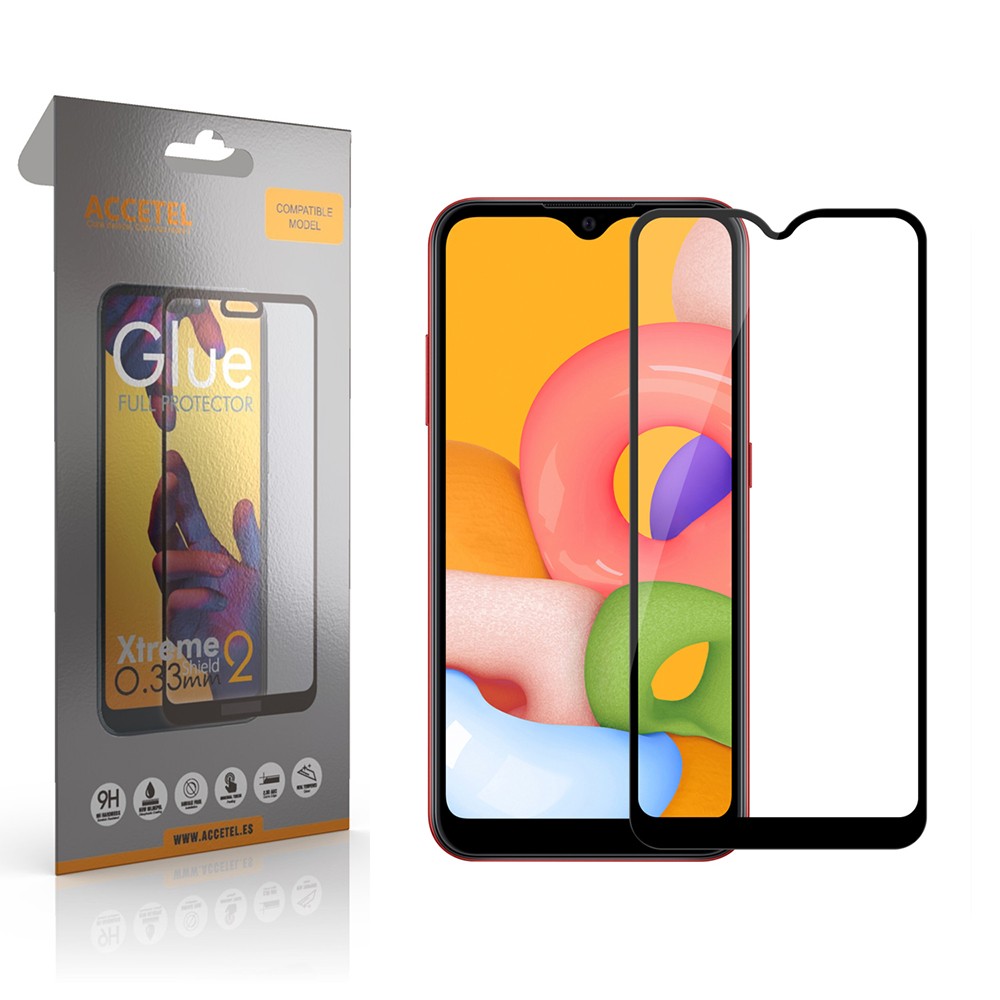 Película de Vidro 2D Full Glue - Samsung Galaxy A01 Preto - Default Title