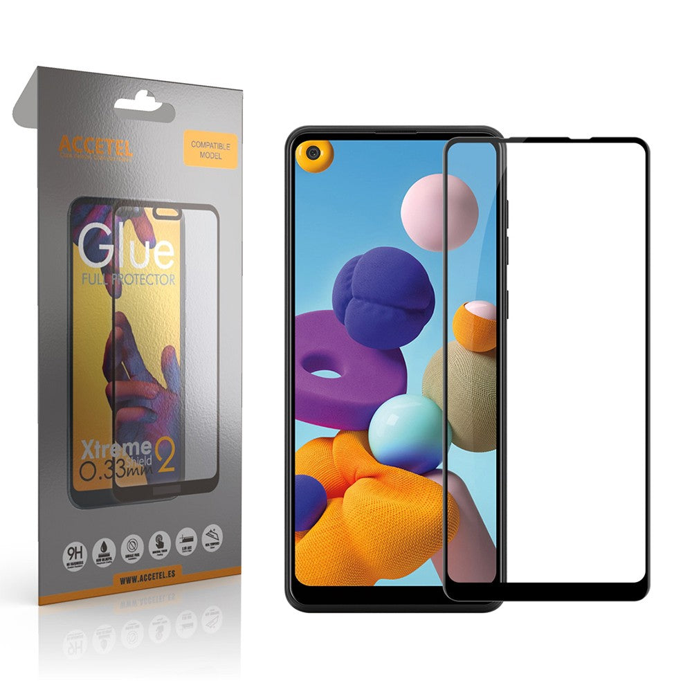Película de Vidro 2D Full Glue - Samsung Galaxy A21 Preto - Default Title