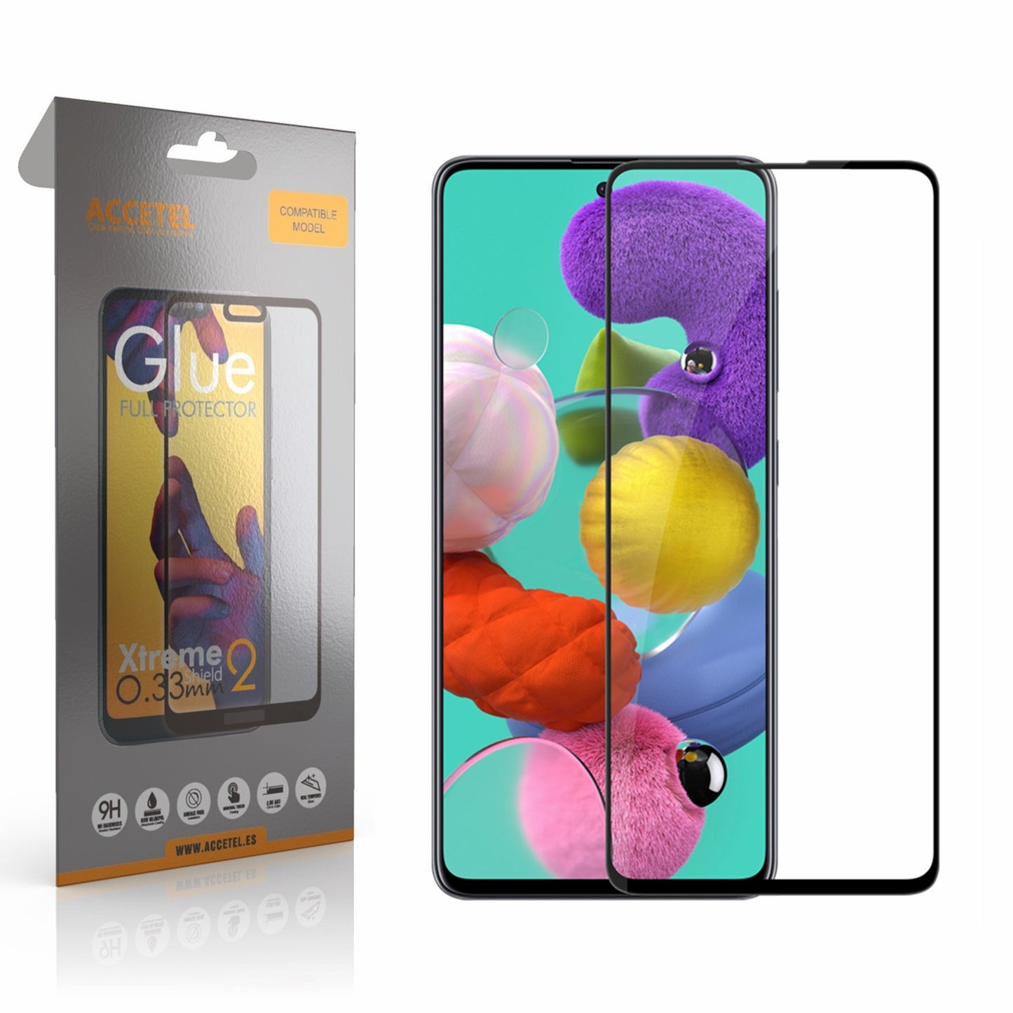 Película de Vidro 2D Full Glue - Samsung Galaxy A51 5G Preto - Default Title