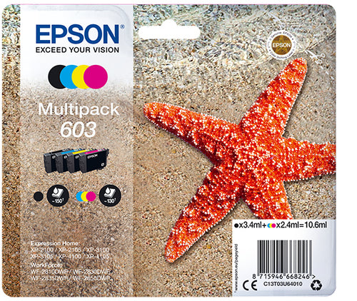 Pack de 4 de cartucho de tinta original Epson 603 4 Cores