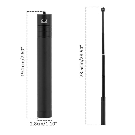 LK-A112 Haste de extensão de bastão de selfie de alumínio (Comprimento 19cm - 73.5cm )