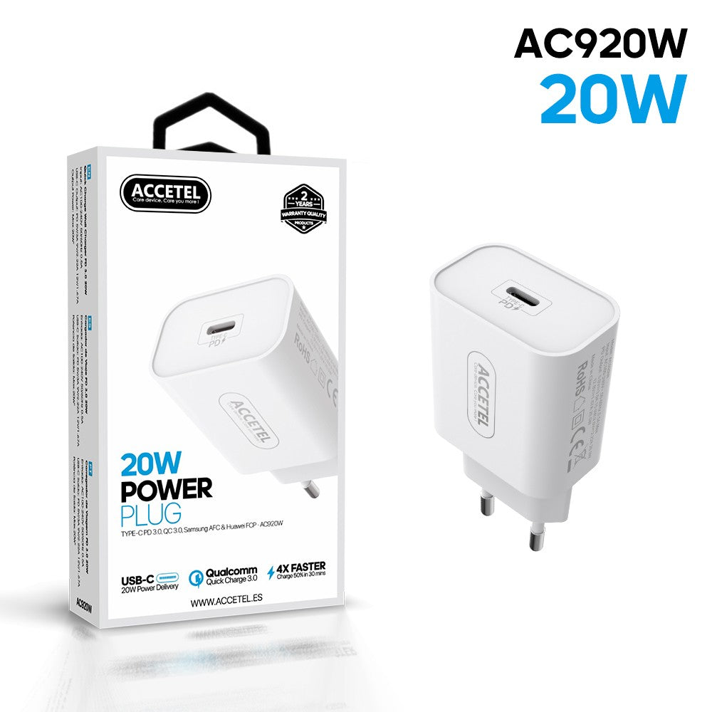 Carregador de Parede Carregamento Rápido USB-C PD 20W