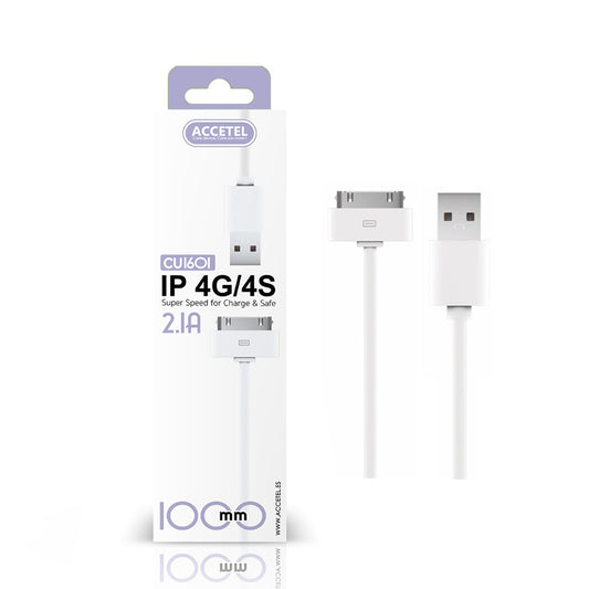 Cabo de Dados 2.1A - iPhone 4/4S (1M) Branco