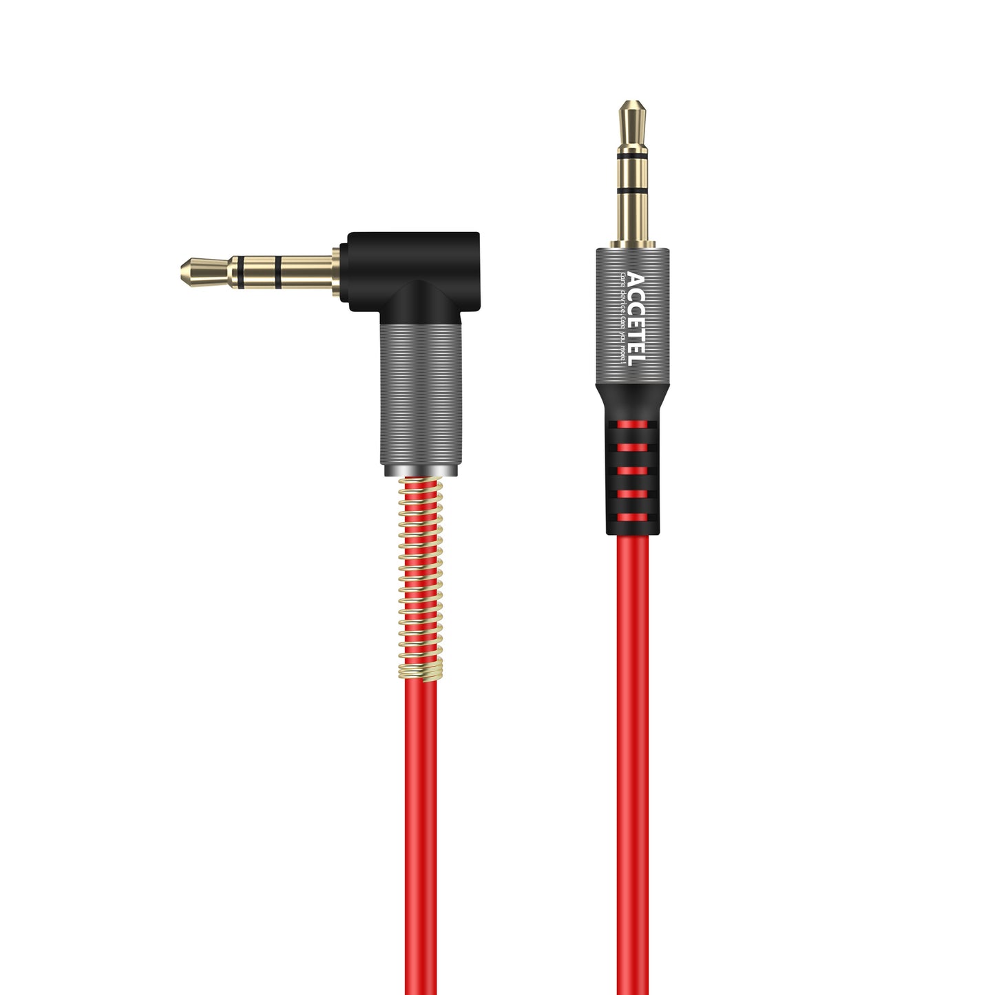 Cabo Auxiliar de áudio 3.5mm M/M tipo L - Vermelho