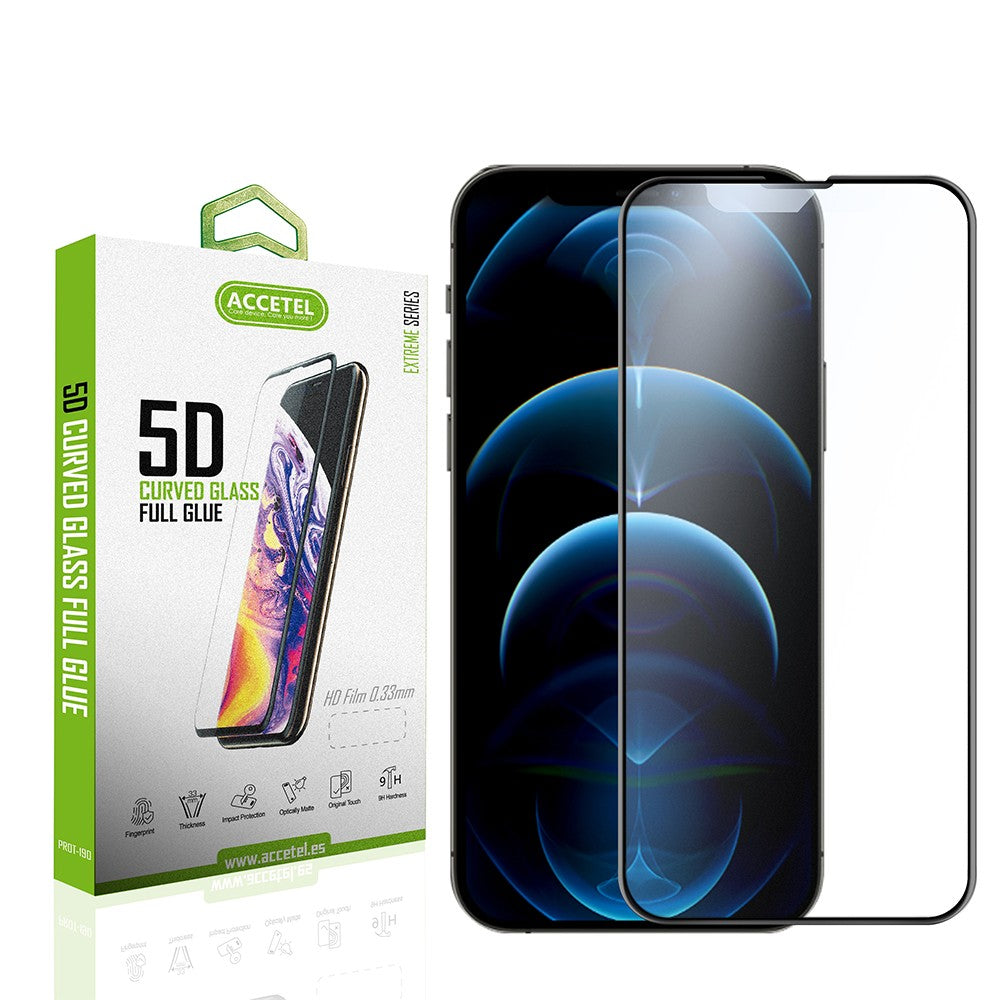 Película de Vidro 5D Full Glue iPhone 13 Pro Max 6.7" Preto