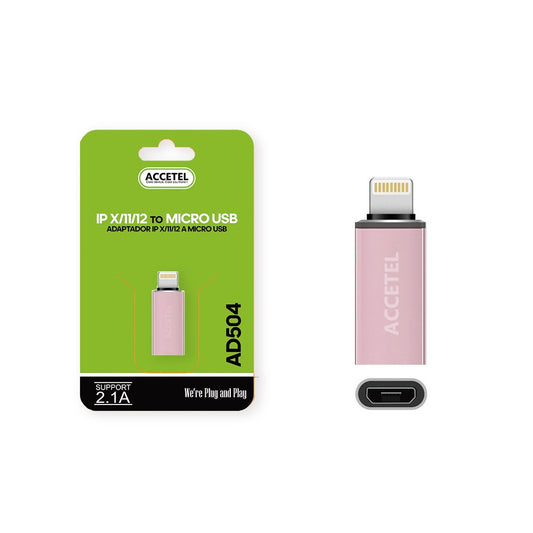 Adaptador Lightning para Micro USB - Rosa