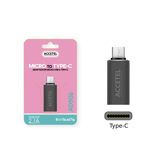 Adaptador Micro USB para Tipo-C - Cinza