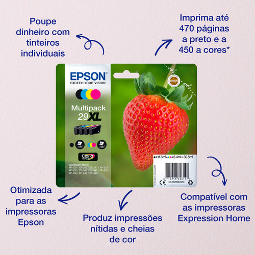 Pack de 4 de cartucho de tinta original Epson T2986 (29) 4 Cores