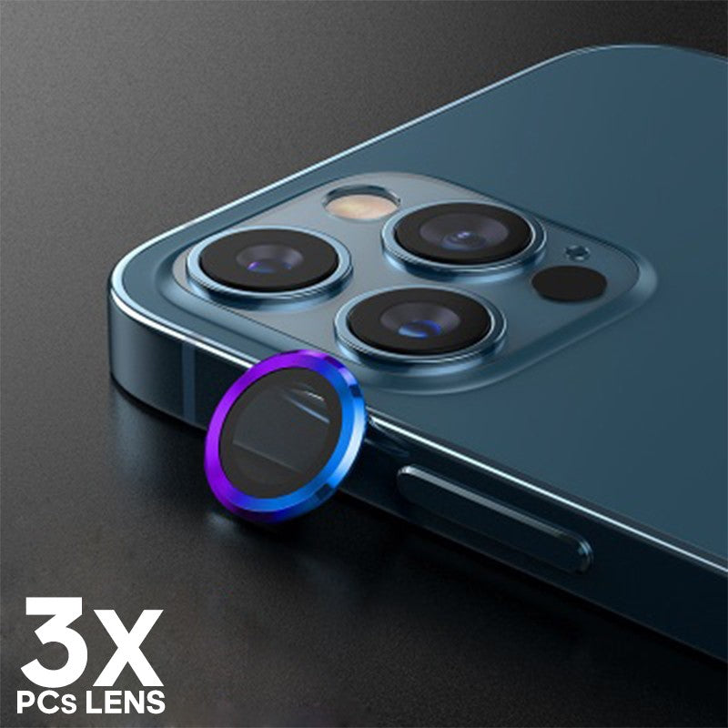 Protetor de Vidro de Lente Câmera Metálico iPhone 12 Pro Max 6.7"(3 unidades)