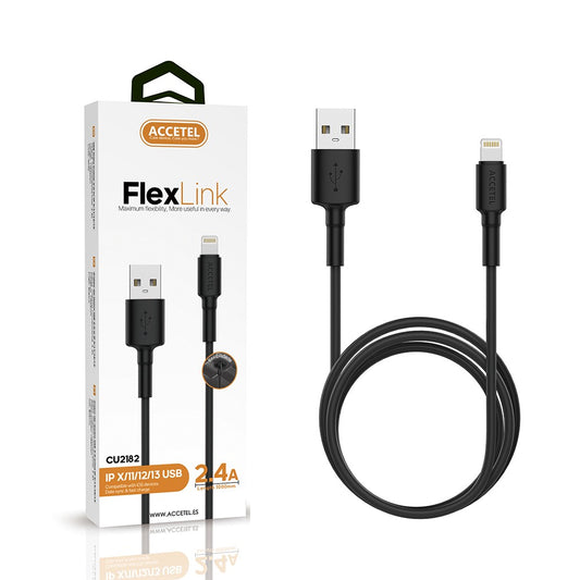 Cabo de dados TPE 2.4A - Lightning (1M) Preto