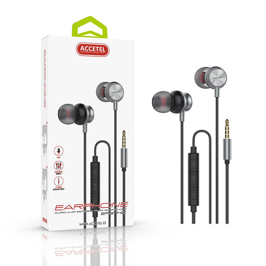 Auscultadores Estéreo 3.5mm com Microfone - Cinza