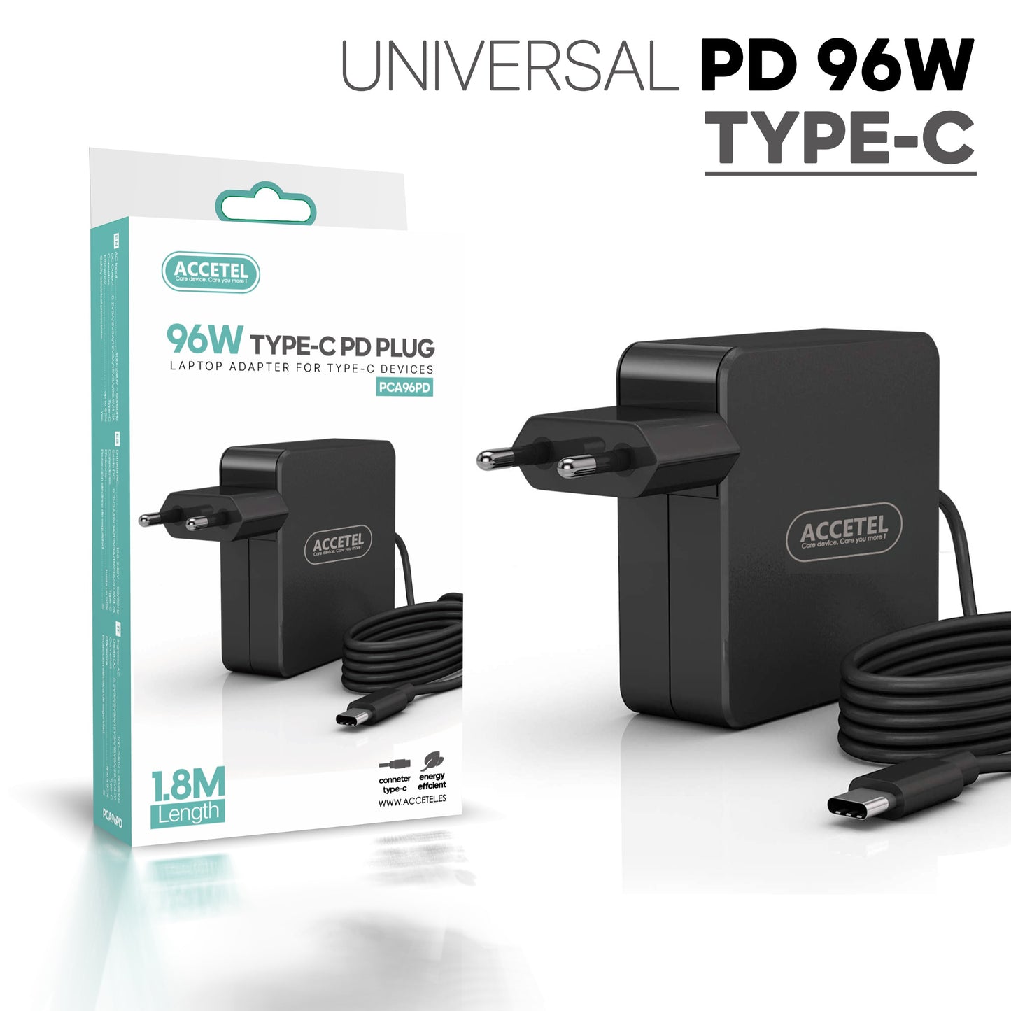 Carregador Universal 96W PD com Conector Tipo-C