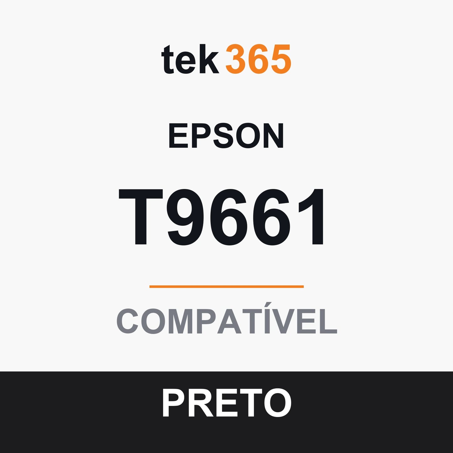 Tinteiro compatível Epson T9661 Preto
