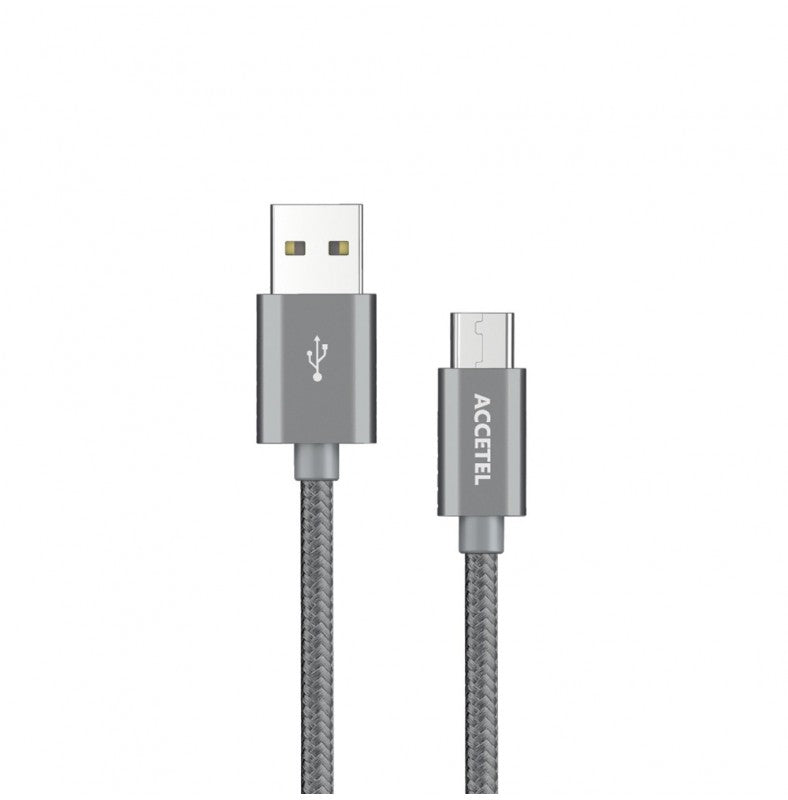 Cabo de Dados Nylon 2.4A -Micro USB Cinza