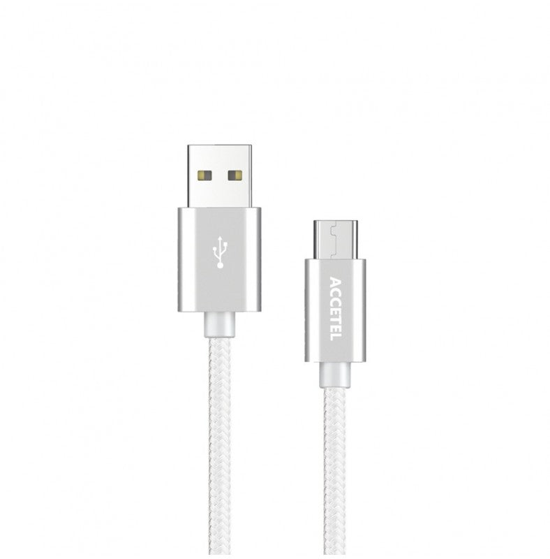 Cabo de Dados Nylon 2.4A -Micro USB Prata